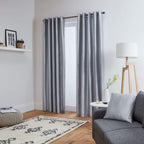 Lined Curtains (Size 90x90inchs) - Silver