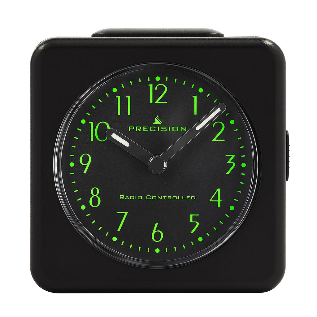 Precision Radio Controlled Alarm Clock - Analog Display with Snooze & Light (AA Battery Not Incl.) - Black