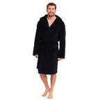 Premium Luxury Toweling Coral Fleece Robe (Size L) - Black