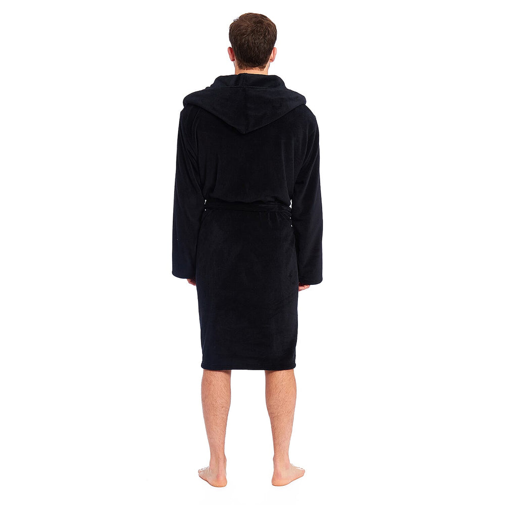 Premium Luxury Toweling Coral Fleece Robe (Size L) - Black