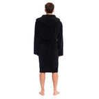Premium Luxury Toweling Coral Fleece Robe (Size L) - Black