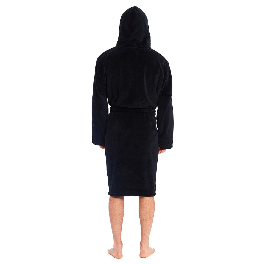 Premium Luxury Toweling Coral Fleece Robe (Size L) - Black