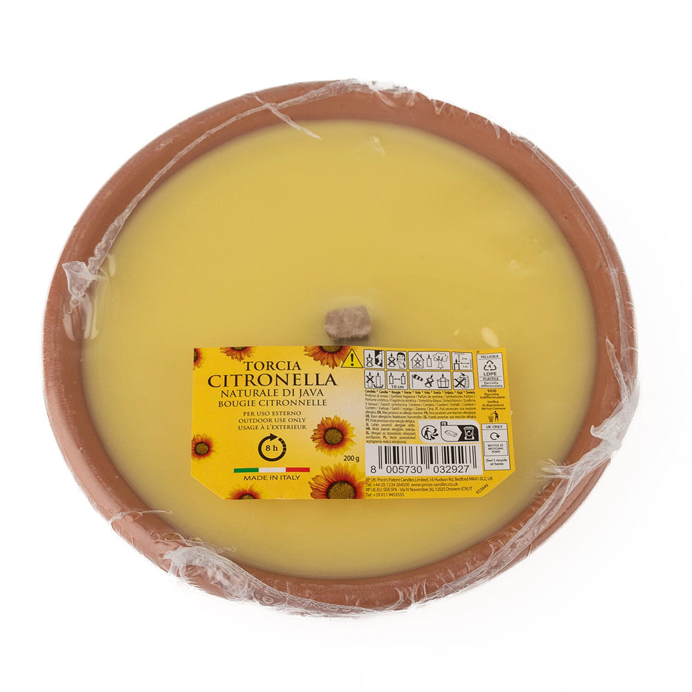 Prices Terracota Citronella Candle 10 Hour Burn Time - Yellow