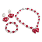 Princess Jewelry Necklace, Earring and Bracelet Set - Red