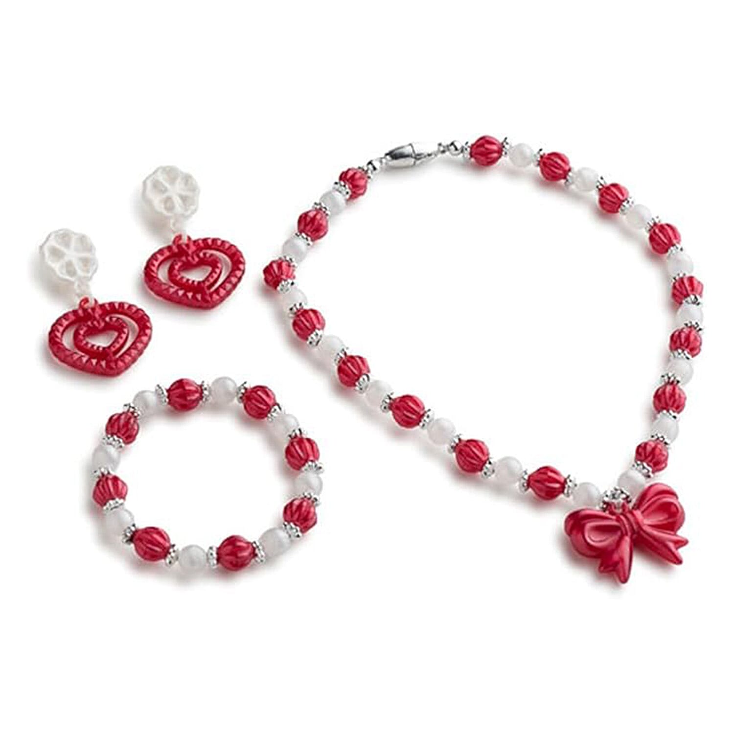 Princess Jewelry Necklace, Earring and Bracelet Set - Red