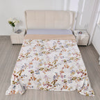 Polyester Flower and Leaves Blanket (Size 2x1 cm) - White & Red