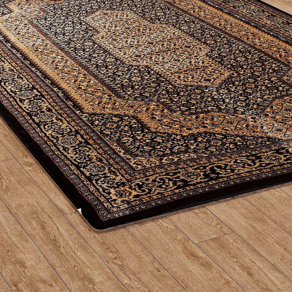 Polyester Traditional Rug and Door Mat (Size 120x1 cm) - Yellow & Yellow
