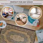 Polyester Traditional Rug and Door Mat (Size 120x1 cm) - Yellow & Yellow
