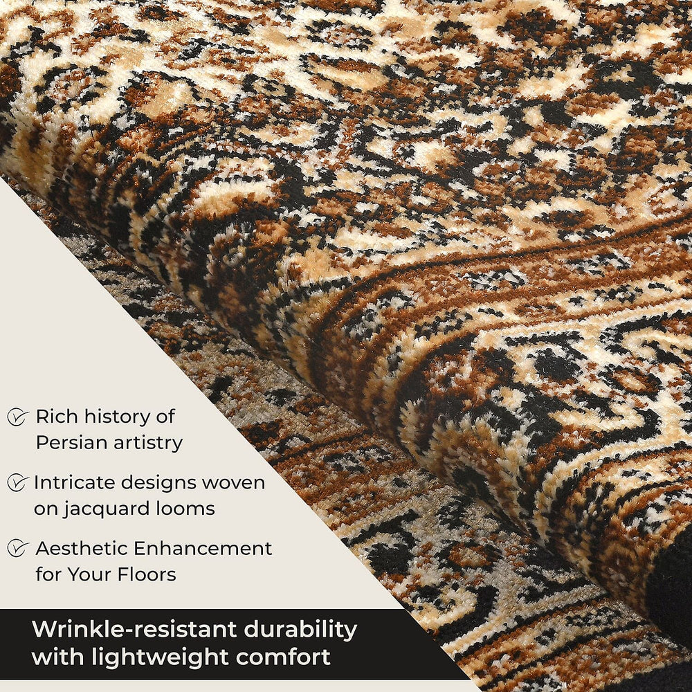 Polyester Traditional Rug and Door Mat (Size 120x1 cm) - Yellow & Yellow