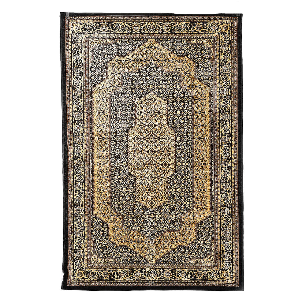 Polyester Traditional Rug and Door Mat (Size 120x1 cm) - Yellow & Yellow