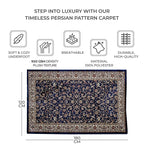 Polyester Traditional Rug and Door Mat (Size 120x1 cm) - Blue & Yellow