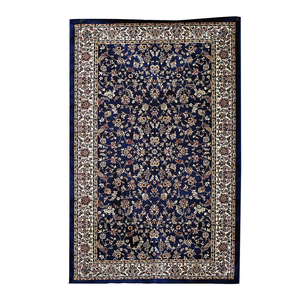Polyester Traditional Rug and Door Mat (Size 120x1 cm) - Blue & Yellow