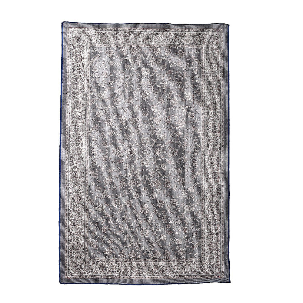 Polyester Traditional Rug and Door Mat (Size 120x1 cm) - Blue & Yellow