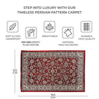 Polyester Traditional Rug and Door Mat (Size 120x1 cm) - Red & Yellow