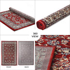 Polyester Traditional Rug and Door Mat (Size 120x1 cm) - Red & Yellow