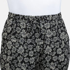Printed Tapered Leg Trouser with Pockets (Size L,16 to 18) - Black