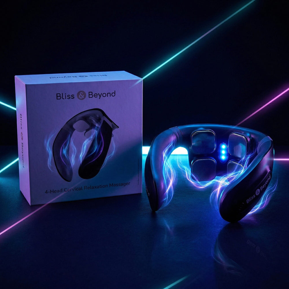 NEW LAUNCH - NECK MIRACLE - Bliss - Beyond Neck Massager with Red Light, EMS - Heat Therapy - USB Powered Lead Included