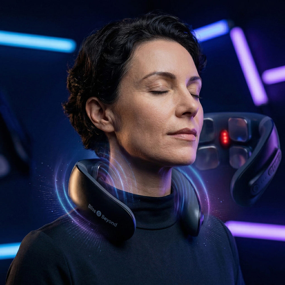 NEW LAUNCH - NECK MIRACLE - Bliss - Beyond Neck Massager with Red Light, EMS - Heat Therapy - USB Powered Lead Included