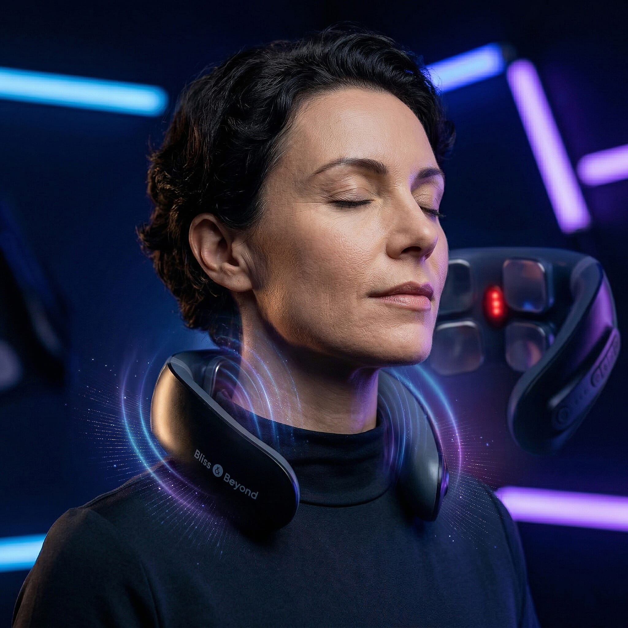 NEW LAUNCH - NECK MIRACLE - Bliss - Beyond Neck Massager with Red Light, EMS - Heat Therapy - USB Powered Lead Included