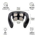 NEW LAUNCH - NECK MIRACLE - Bliss - Beyond Neck Massager with Red Light, EMS - Heat Therapy - USB Powered Lead Included