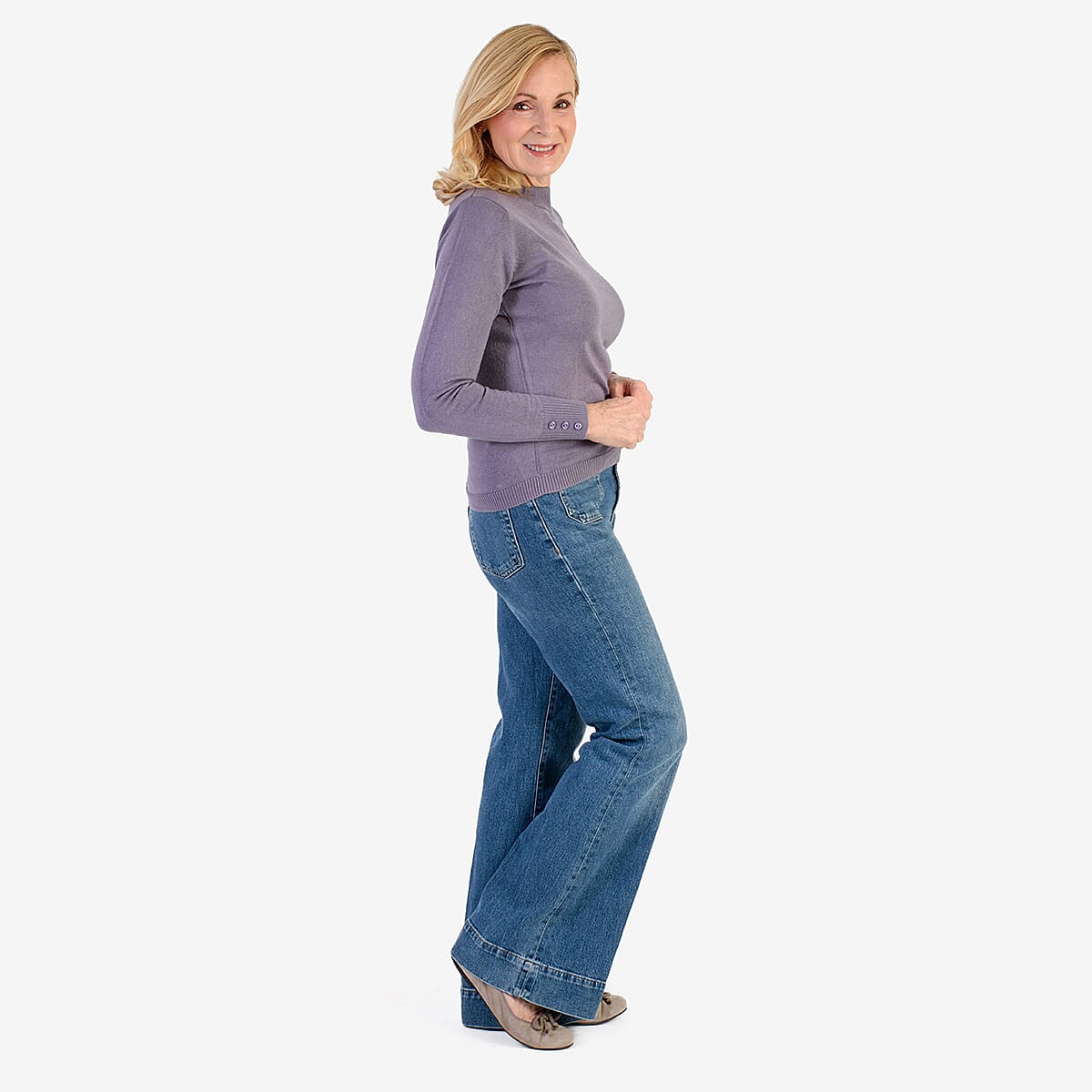 Pure And Natural Acrylic Cashmillon Jumper (Size - 22-24) - Dusky Plum