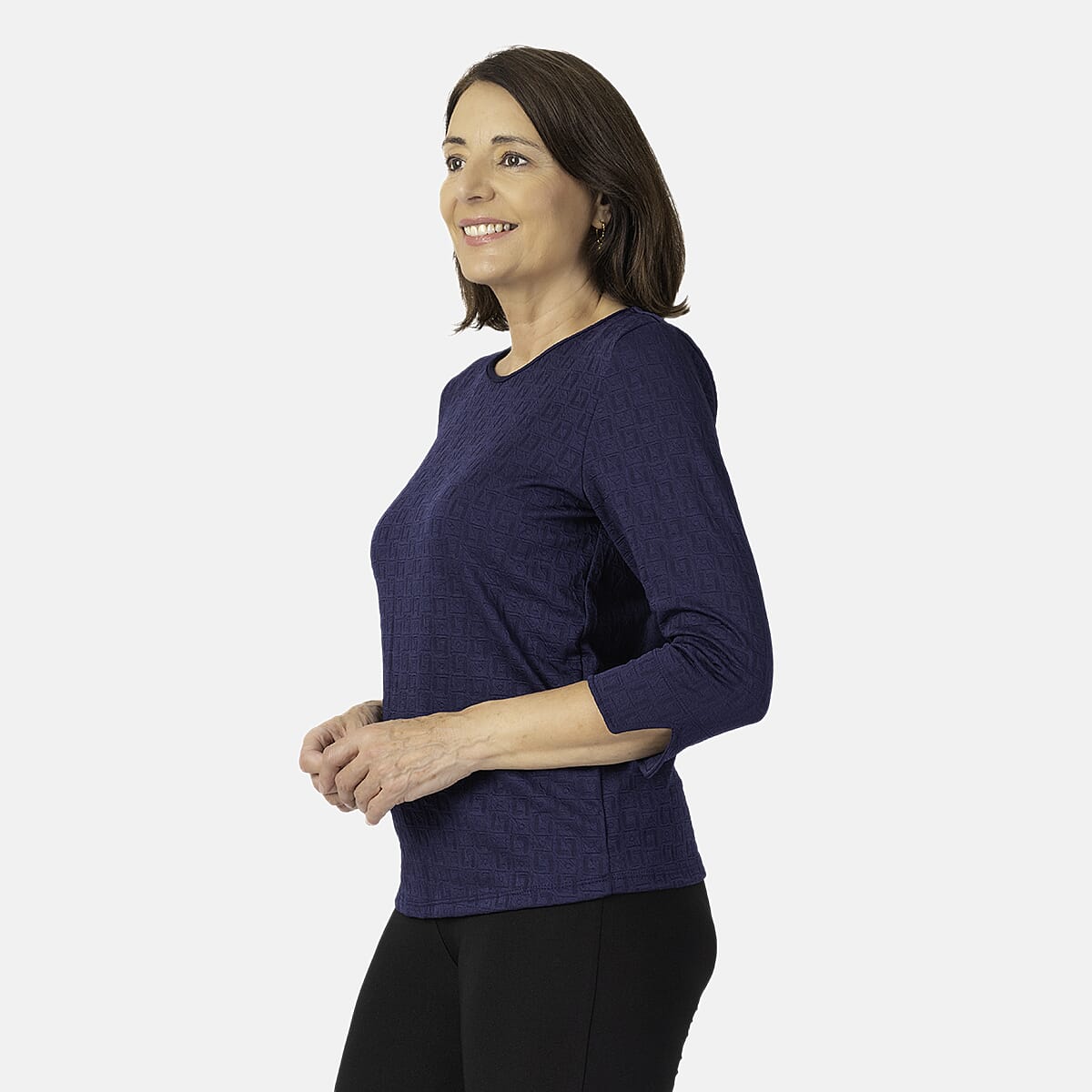 Pure And Natural Auburn Top (Size 10-12) - Navy