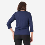 Pure And Natural Auburn Top (Size 10-12) - Navy