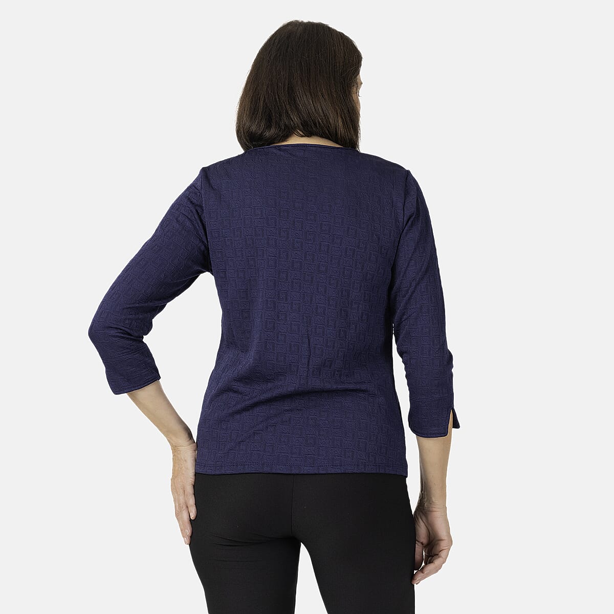 Pure And Natural Auburn Top (Size 10-12) - Navy