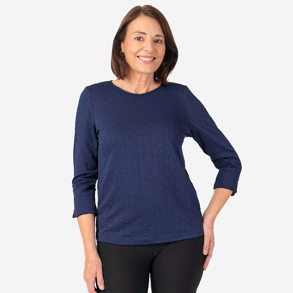 Pure And Natural Auburn Top (Size 22-24) - Navy