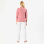Pure and Natural Crew Neck Cardigan (Size 10) - Dusty Pink