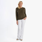 Pure And Natural Crew Neck Cardigan (Size 16) - Olive