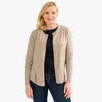 Pure and Natural Crew Neck Cardigan (Size 18) - Oatmeal