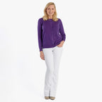 Pure And Natural Crew Neck Cardigan (Size 20) - Purple