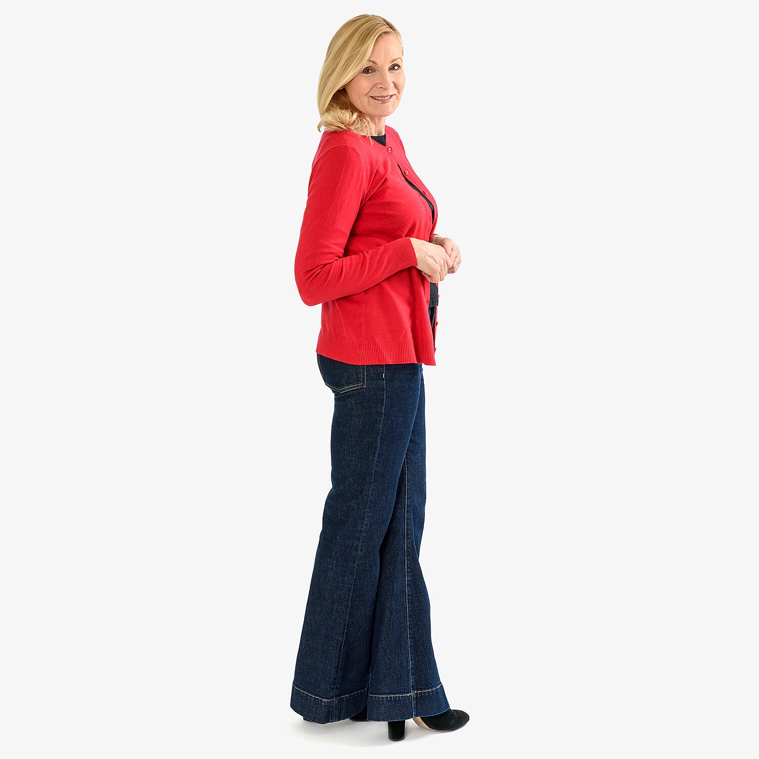Pure And Natural Crew Neck Cardigans (Size 20) - Red