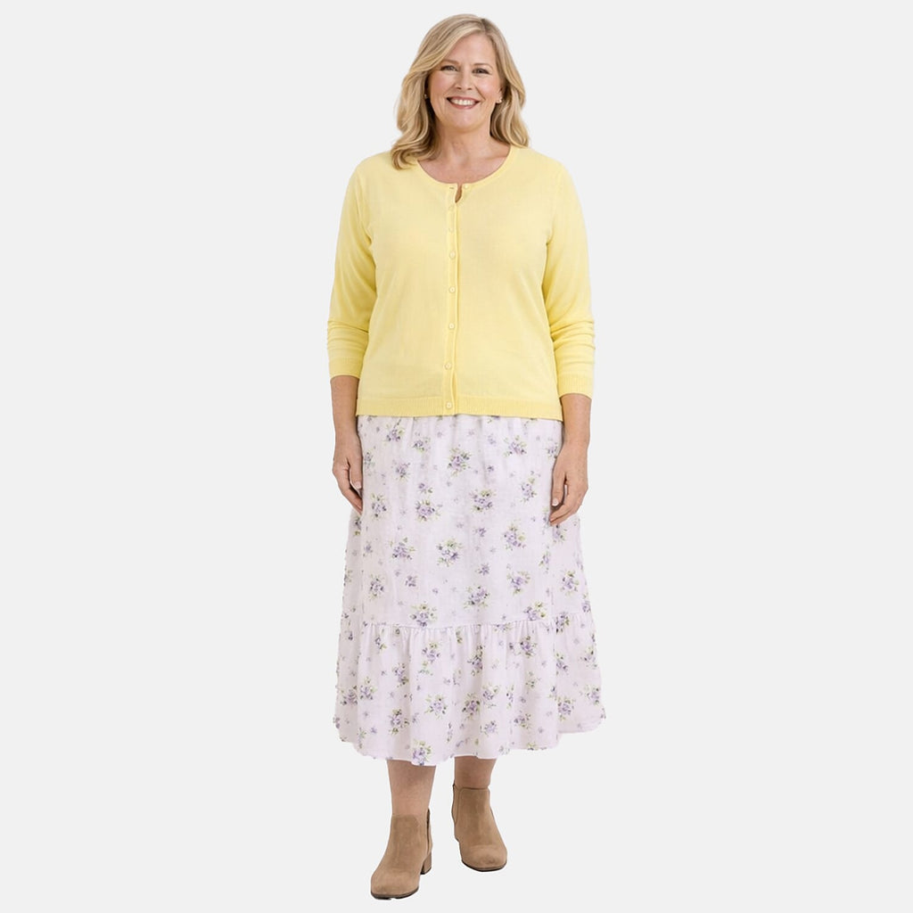 Pure And Natural Crew Neck Cardigans (Size 18) - Lemon
