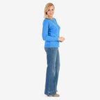 Pure And Natural Crew Neck Cardigans (Size 20) - Flora Blue