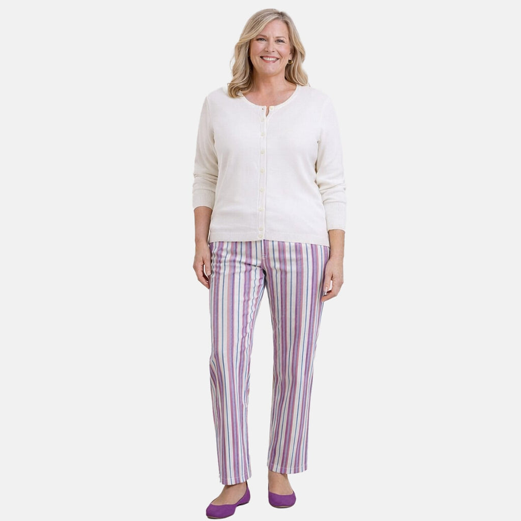 Pure And Natural Crew Neck Cardigans (Size 20) - White