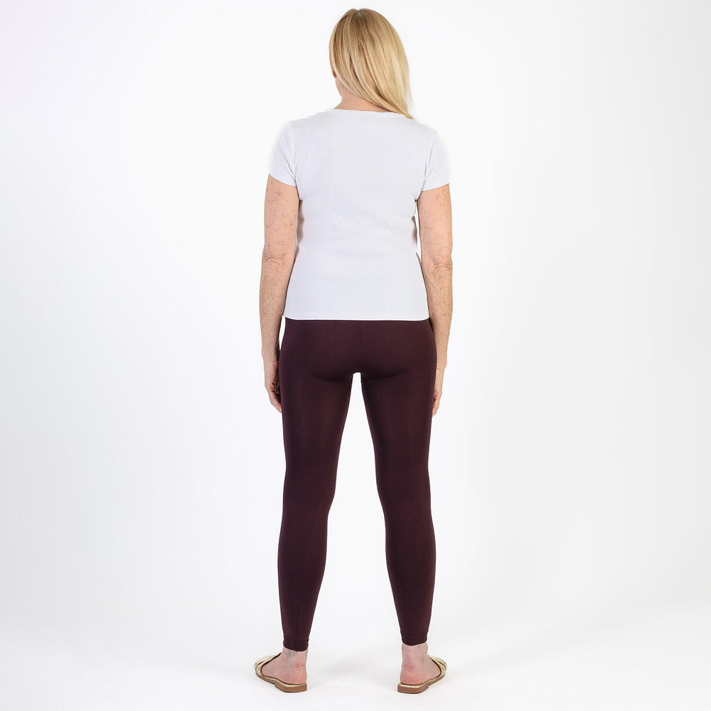 Pure And Natural Fleece Leggings (Size L-XL) - Burgandy