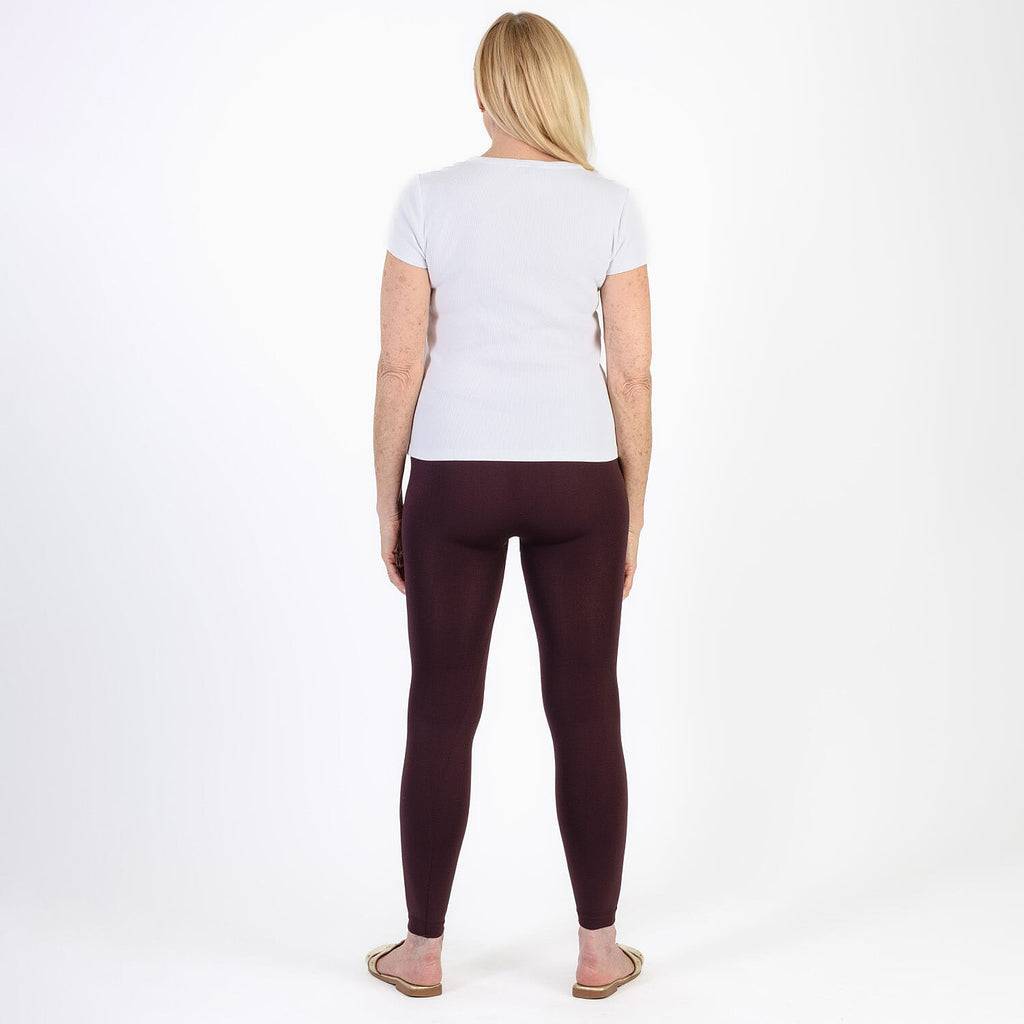 Pure And Natural Fleece Leggings (Size L-XL) - Burgandy