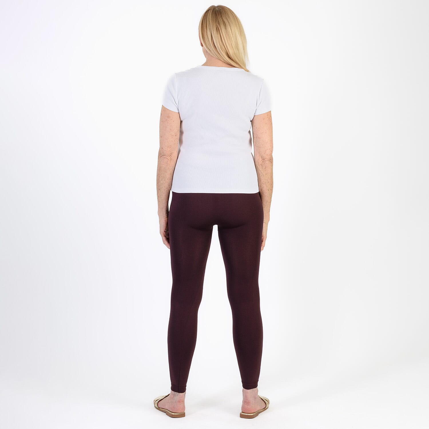 Pure And Natural Fleece Leggings (Size L-XL) - Burgandy