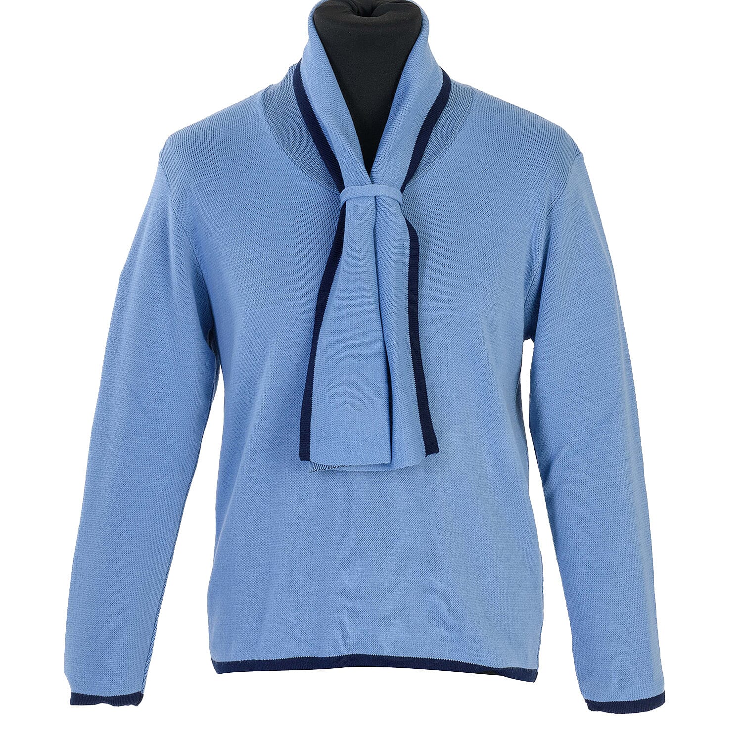 Pure And Natural Scarf Jumper (Size XL) - Blue