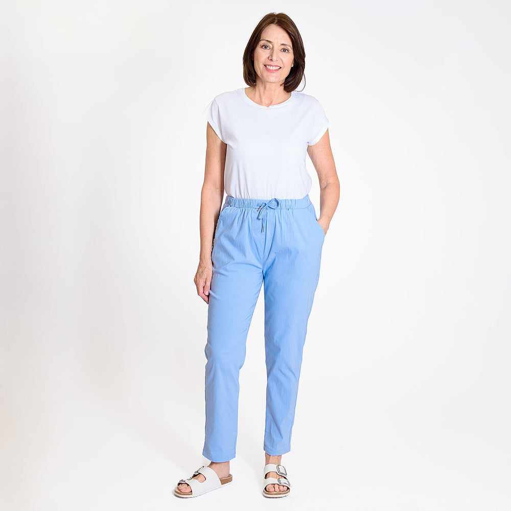 Pure And Natural - Ladies Stretchable Trouser (Size 10) - Light Blue