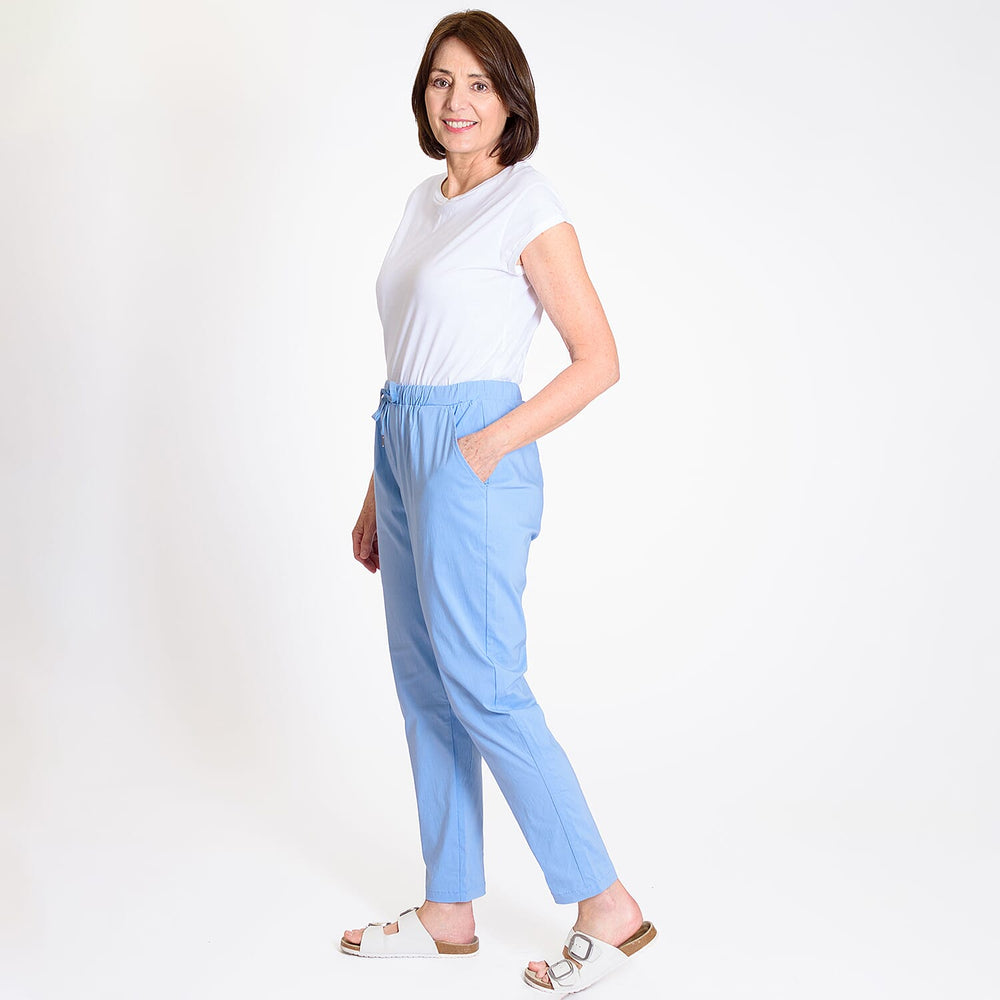 Pure And Natural - Ladies Stretchable Trouser (Size 10) - Light Blue