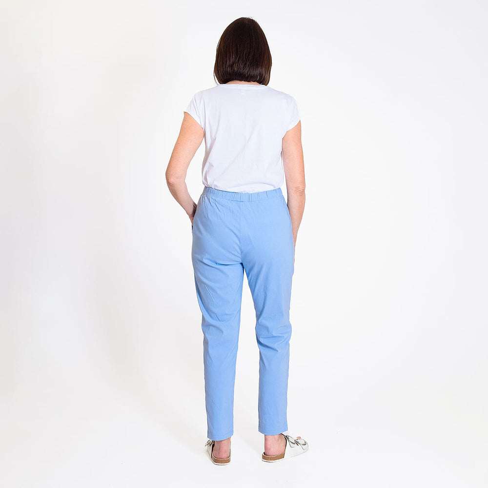 Pure And Natural - Ladies Stretchable Trouser (Size 10) - Light Blue