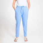 Pure And Natural - Ladies Stretchable Trouser (Size 10) - Light Blue