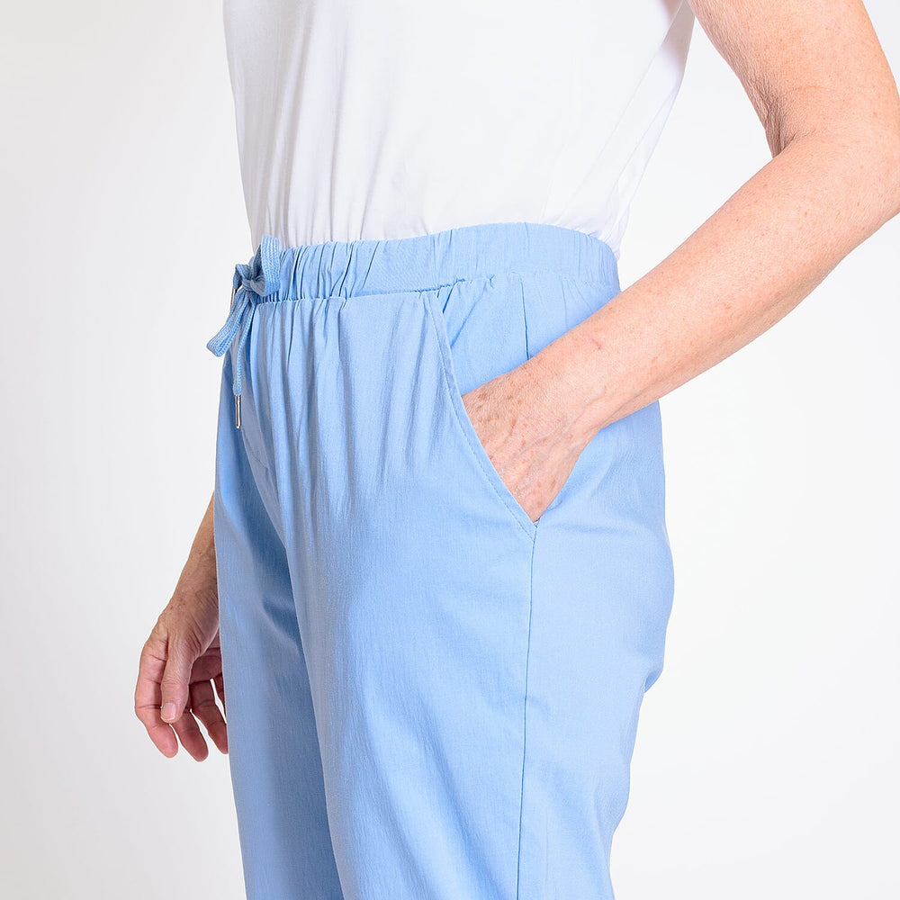 Pure And Natural - Ladies Stretchable Trouser (Size 10) - Light Blue