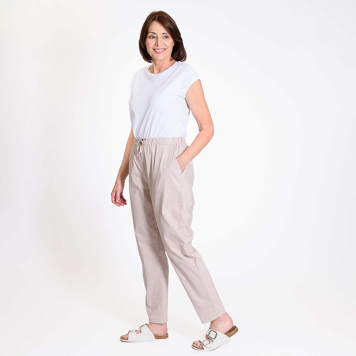 Pure and Natural - Ladies Trouser (Size 14)- Stone