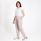 Pure And Natural - Ladies Stretchable Trouser (Size 16) - Stone