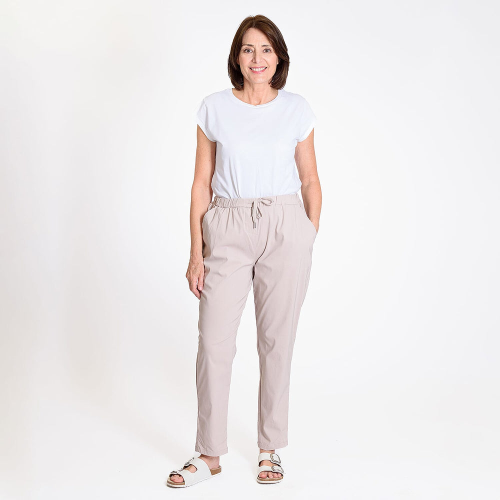 Pure And Natural - Ladies Stretchable Trouser (Size 22) - Stone