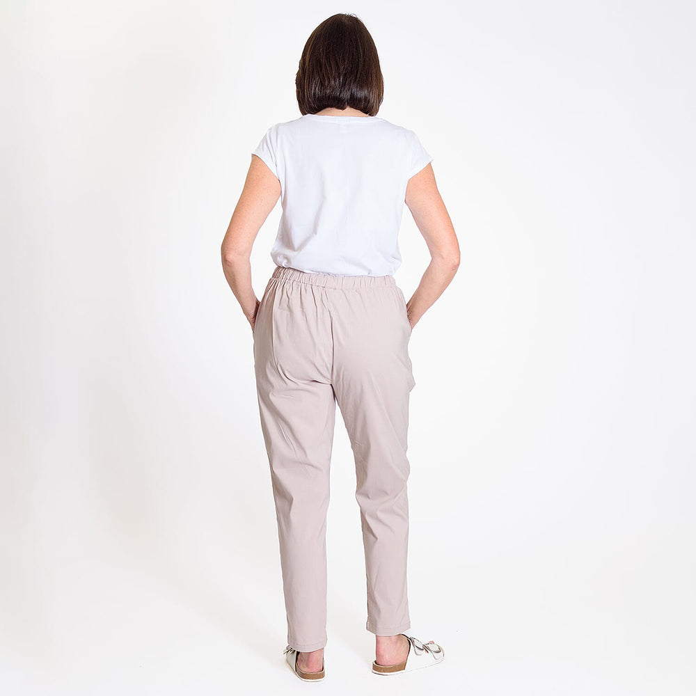 Pure And Natural - Ladies Stretchable Trouser (Size 22) - Stone